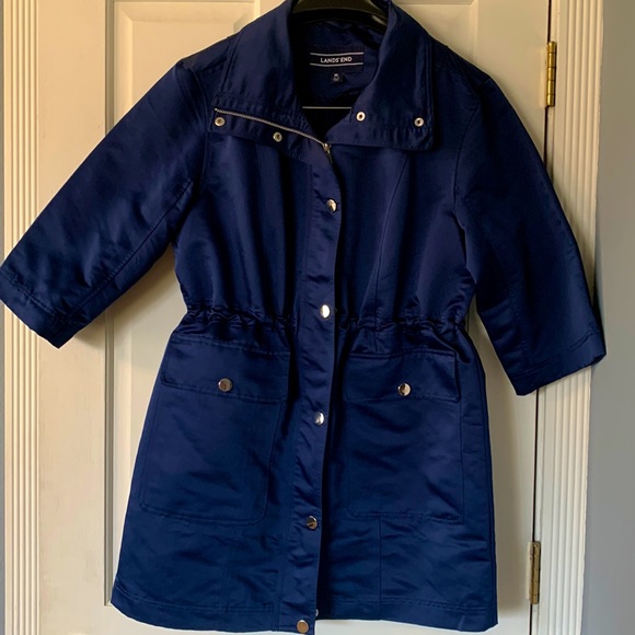 Lands’ End Navy Half Sleeve Spring Jacket size Medium - Picture 1 of 6